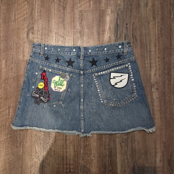 Marc Jacobs Embellished Playful Denim Mini Skirt Size 10 Y2K - Picture 3 of 13